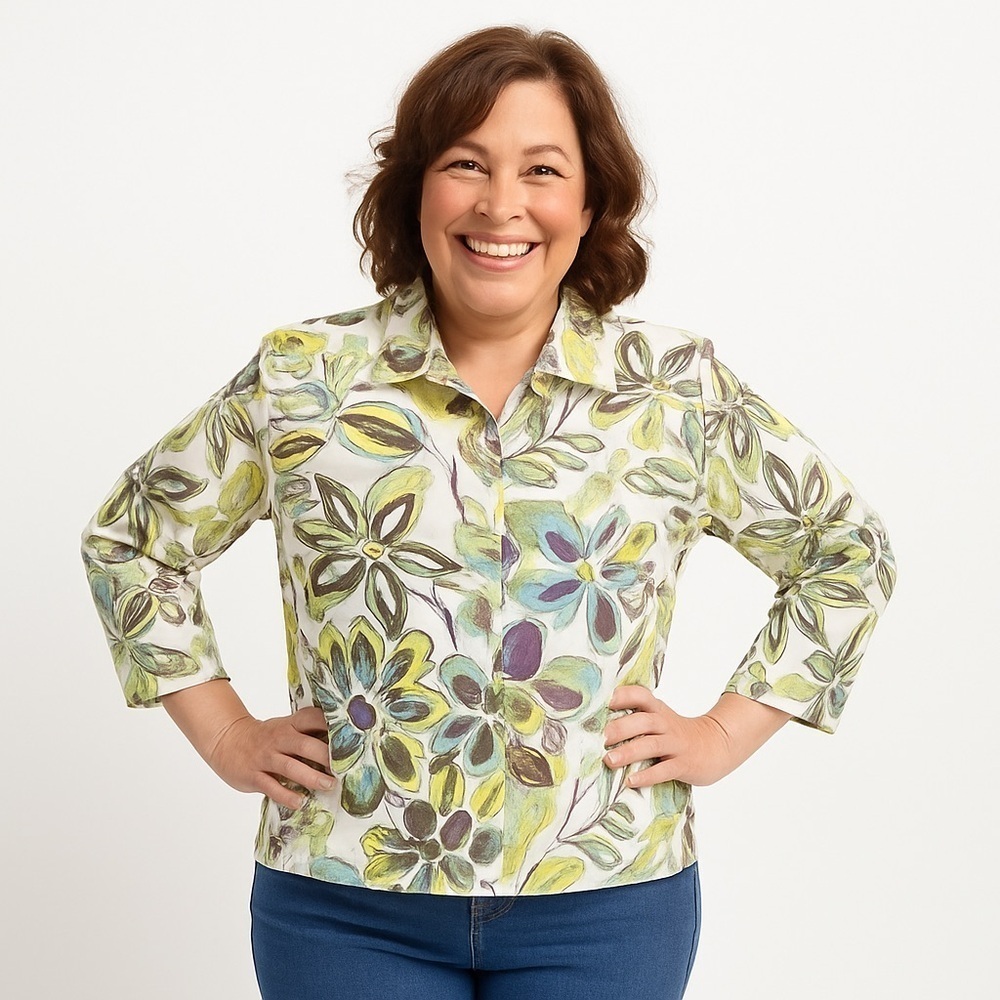SPORTELLE Vibrant Floral Print Lightweight Jacket Size XL
